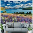 thumbnail image 4 of Orinice Flowers Lake Clouds Tapestry Wall Hanging Unique Style Art for Home Decor Living Room Bedroom Apartment 40x60inch, 4 of 6