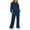 Navy, variant on RYRJJ Lounge Sets For Women 2 Piece Outfits Pullover Hoodie Sweatshirt and Drawstring Wide Leg Sweatpant Sweatsuit Tracksuit(Navy,L)
