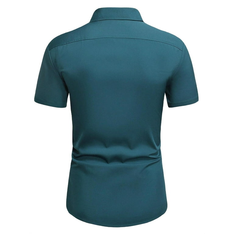 Teal collar sale shirt
