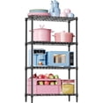 thumbnail image 1 of M MZG Estantes de Almacenamiento de Metal Negro de 4 Niveles, Estantería Ajustable de Alambre Resistente para Garaje, Cocina, Baño, Organizador de Armario, Capacidad de 1000 lbs, 15.7" D x 33.5" W x, 1 of 7