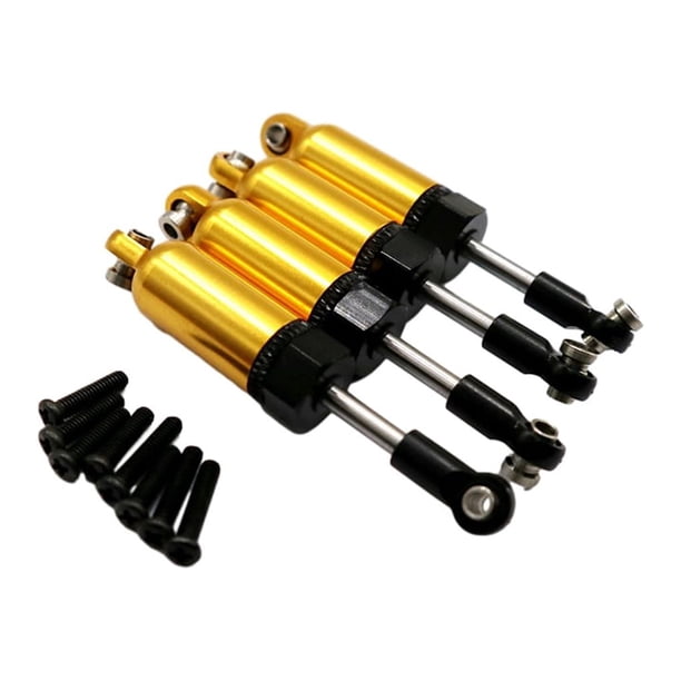 Tholdsy 4 Uds 1/18 amortiguador trasero delantero aleación de aluminio suave Rc amortiguador trasero delantero para Wltoys A959 A979 A969 959B Kits de construcción modelo Dorado
