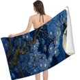 thumbnail image 2 of PHYHOO Beach Towels Blue Flower Painting with Camping Towels Quick-Dry &amp; Super Absorbent Asian Ink Painting Microfiber Sand Free for Bathroom Swim 30x60in, 2 of 8