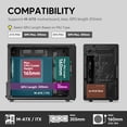 thumbnail image 4 of Vetroo M06 Micro-ATX/Mini-ITX Gaming PC Case, Compact High Airflow Mesh Mid Tower, Supports 5×120mm Fans & 240mm Liquid Cooling, GPU Up to 355mm, Adjustable PSU Mount, USB Type-C I/O - Black, 4 of 10