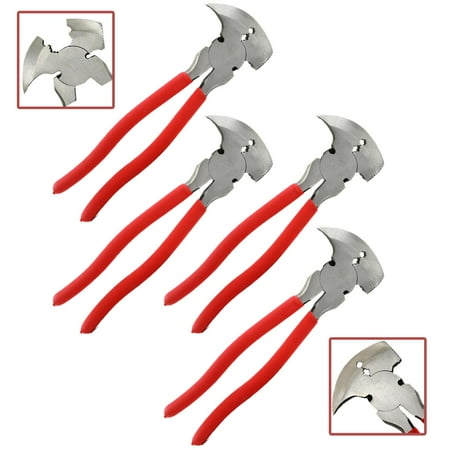 

4 Pack Fence Pliers 10 Inch Multi Purpose Wire Cutter Fencing Hammer Tool 93566