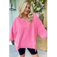 thumbnail image 4 of a.Jesdani Stylish Bracelet Sleeve V-Neck Tee -矿物质洗感，时尚百搭！, 4 of 8