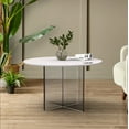 thumbnail image 3 of LeisureMod Valore Series Modern Side Table with Round Tabletop and Sturdy Acrylic Cross Base for Living Room and Bedroom in White (28 inch), 3 of 8