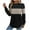 Black_Christmas Gift for Womnen, variant on Women Long Sleeve Sweater Color Block Stretch Soft Warm Jumper Tops Crewneck Curved Hem Thermal Tunic Blouses Black M
