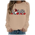 thumbnail image 1 of EHQJNJ Chandails en Molleton Tendance pour Femmes 2024 Mode Décontractée Manches Longues Col Rond Chandails en Molleton Imprimés Pull Sans Capuche Chandails en Molleton Graphiques Col Rond Femmes Chandails en Molleton Gris Col Rond, 1 of 4