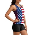 thumbnail image 5 of HOMBOM Tankini Swimsuit for Women Modest Swimwear High Waisted American Flag Print 2 Piece Ladies Bathing Suit Boyshorts,S, 5 of 8
