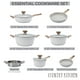 thumbnail image 3 of Country Kitchen - Juego de utensilios de cocina antiadherentes de inducción, 11 ollas y sartenes de aluminio fundido con asas BAKELITE y tapas de vidrio, color crema, 3 of 5