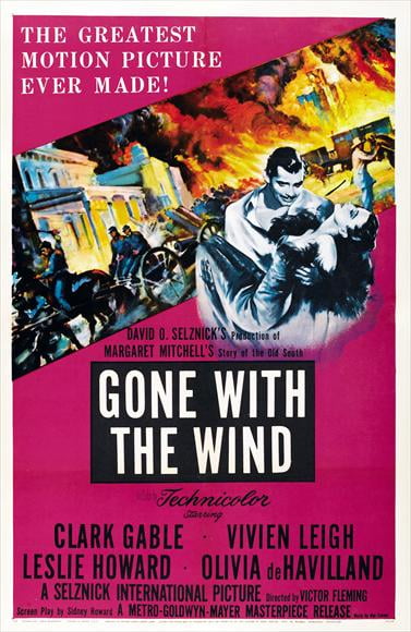 1939 Film GONE WITH THE WIND Clark Gable & Vivien Leigh 8x10 Photo Print Poster 