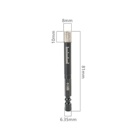 

6/8/10/12/14mm Diamond Dry Drill Bits Hole Saw Cutter for Marble Ceramic Tile