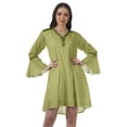 thumbnail image 1 of Moomaya Robes Mini Imprimées Col en V Femmes Manches à Volants Robes de Plage Femmes, 1 of 4