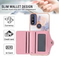thumbnail image 4 of For Moto G Power 2022 Marble Patterned Case with Card Holder, Back Folio Kickstand PU Leather + Soft Crystal Bumper Edge, Magnetic Clasp Back Cover For Moto G Power 2022,Marble #1, 4 of 6
