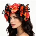 thumbnail image 7 of Hfppkn Plastic Rose Crown Headband Style 2 22x23cm Vintage Flower Hair Hoop, 7 of 7