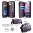 thumbnail image 2 of CaseMe Leather for Samsung Galaxy S26 5G Case Wallet【RFID Blocking】with 10-Card Holder Zipper Bills Slot, Soft PU Leather Magnetic Shoulder Wrist Strap  Wallet Case Women,Purple,For Galaxy S26 (5G), 2 of 9