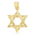 thumbnail image 2 of 14K Yellow Gold Star of David Charm Pendant with 0.9mm Wheat Chain Necklace - 20", 2 of 6