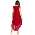 thumbnail image 2 of Sakkas Batik Flower Caftan Tank Dress / Cover Up - Burgandy - One Size, 2 of 5