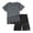 Grey, variant on Gyujnb Boys 2 Piece Summer Athletic Outfit Letter Print Short Sleeve Tee and Workout Shorts Casual Sports Set,15-16 Years