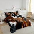 thumbnail image 3 of Erosebridal Kawaii Highland Bull Comforter Sets Twin Size, Brown Cow Print Cowhide Comforters & Duvets, Farmhouse Animal Room Decor Super Cozy 2pcs, 3 of 8