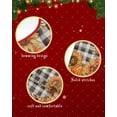 thumbnail image 6 of Pumpkins Green Orange Fall Christmas Tree Skirt 48 Inches Large Christmas Skirt Tree, Thanksgiving Black Plaid Rustic Tree Skirt Christmas Decorations for Fireplace Party Holidays Indoor Outdoor, 6 of 7