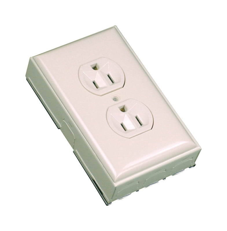 Wiremold Outlet Kit Surface Wiring Metallic Box Ivory Paintable/Stainable Carded — Home & Garage Storage, Stackable Design