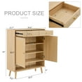 thumbnail image 3 of Shoe Storage Cabinet with 2 Drawers, Narrow Shoe Cabinet, Freestanding Wood Shoe Rack Cabinet with Shelves, for Foyer, Hallway, Natural, 3 of 8