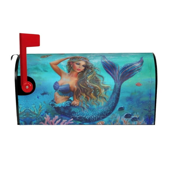 PHELIKA Ocean Mermaid Sea 01 Magnetic Mailbox Covers Standard Size 21"H x 18"W