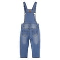 thumbnail image 2 of KIDSCOOL SPACE Little Boys Slim Fit Jeans,Toddler Ripped Bib Pocket Fashion Denim Overalls,Light Blue,3-4 Years, 2 of 7