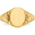 thumbnail image 5 of 14K Yellow Gold 10.0X7.5mm Closed Back Signet Ring (Size 6) Made In United States ch194, 5 of 6