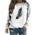 thumbnail image 2 of Azrian Sweatshirts for Womens,Plus Size Casual Pullover Hoodies Women's Long Sleeves Casual Shirts Printed Round-Neck Sweatshirt Pullover Loose Tunic Tops Winter on, 2 of 6