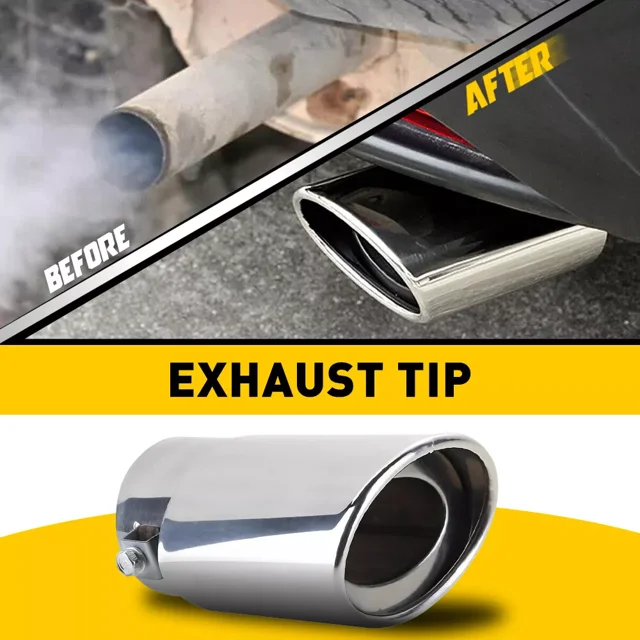 Vehicle Decoration With Stainless Steel Exhaust Tips, High Durability Wear Resistant Exhaust Tips With Innovative Design And Easy To Install Bolt On Chrome Plated Tips