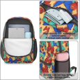 thumbnail image 4 of Colorful Butterfly Pattern 17" Waterproof Oxford School Backpacks for Teens, S-Shape Padded Straps, for School, Travel, Hiking, Camping, 4 of 5