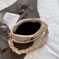 thumbnail image 4 of Bolso Perlas para Mujer Hombro Nube Fruncido Cuero PU Citas (Beige), 4 of 9