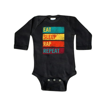

Inktastic Music Eat Sleep Rap Repeat Gift Baby Boy or Baby Girl Long Sleeve Bodysuit