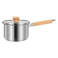 thumbnail image 2 of Olla pequeña de acero inoxidable con tapa, olla para sopa, gruesa de 10 cm con mango largo multiusos para exteriores, cocina, cocina, , estilo c perfecl Cacerola, 2 of 8