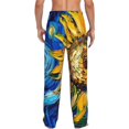 thumbnail image 3 of Daiia vintage Starry Sunflower Men's Sleep Pant with Pockets and Drawstring,Pajama Pants-Medium, 3 of 9
