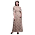 thumbnail image 1 of Bimba Rayon Buds & Lotus Floral Womens Printed Side Slit SummerDressLong Maxi Gown-XX-Large, 1 of 6