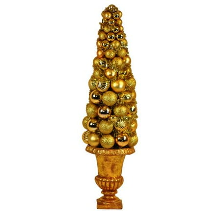 Christmas at Winterland WL-BTR-26-GO 24 Inch Gold Ornament Christmas Tree In Urn