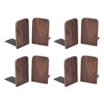 thumbnail image 1 of 8x de Sujetalibros de Madera con Base de Metal Resistente Soporte de Libro de Nogal Negro con Puntos Antideslizantes, 1 of 5