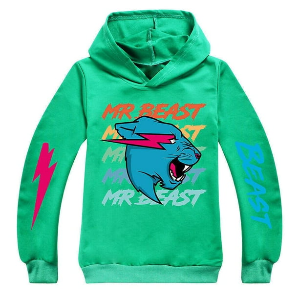 Mr Beast Lightning Cat Teens Kids Print Sudadera con capucha clasica Casual Manga larga Sudadera con capucha Tops para ninos Ninas Bodega Aurrera en linea