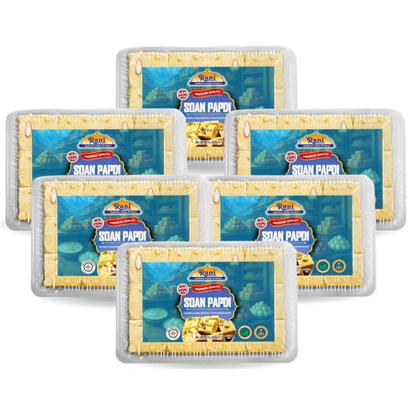 Rani Soan Papdi 8.7oz (250g) Pack of 6, Traditional Indian Sweets, Ready to eat ~ All Natural | Non-GMO | Kosher | Indian Origin