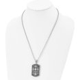 thumbnail image 4 of Stainless Steel Polished With Black Enamel Cross Dog Tag 22In Necklace Made In China srn930-22, 4 of 5