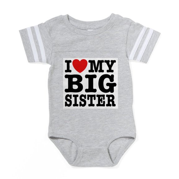CafePress - Lovebigsister - Cute Infant Baby Football Bodysuit