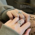 thumbnail image 4 of Anillos para mujer, regalos para mujeres, diseño minoritario, cadena con sentido, adorno de mano superpuesto, personalidad, anillo cruzado., 4 of 5