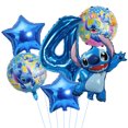 thumbnail image 3 of Globos de aluminio con forma de Lilo y Stitch de Disney en azul y rosa, juego de globos con números de 32 pulgadas, decoraciones para fiestas de cumpleaños de niños, juguetes de regalo para baby showe, 3 of 5