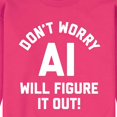 thumbnail image 2 of Instant Message - Don't Worry AI Will Figure It Out - Men's Crew Neck Fleece Pullover, 2 of 5