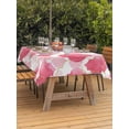 thumbnail image 3 of Outdoor Tablecloth with Umbrella Hole for Patio/Picnic/Party/Camping, Pink Geometric Moroccan Waterproof Table Cloth Rectangle Table Cover Washable, Abstract Art Pink Ombre Modern (60"x 120"), 3 of 8
