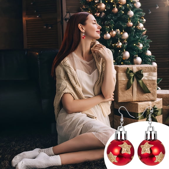 DESIGNICE Christmas Earrings, Christmas Gifts for Women, Christmas Earrings for Women, Stud Earrings for Women, Hypoallergenic Earrings, Fashion Christmas Snowflake Resin Star Lamp Ear Hook Earring