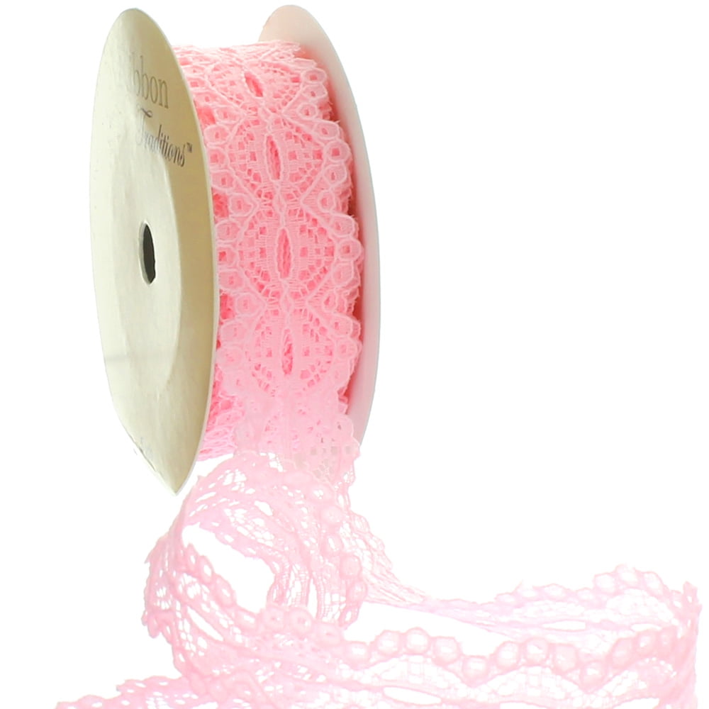 Simplicity Trim, Light Pink 1 inch Double Sheer Ruffled Elastic